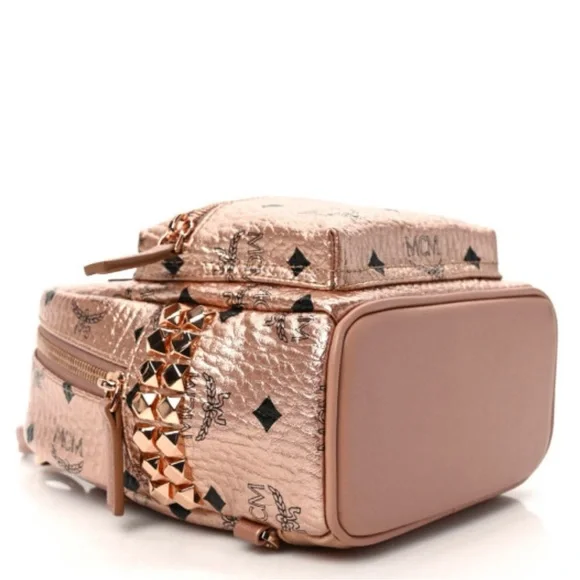 MCM Metallic Visetos Studded X-Mini Bebe Boo Backpack - Picture 2 of 5